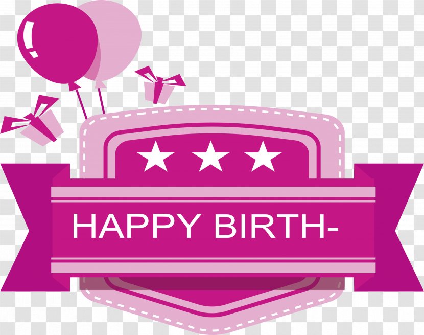 Birthday Computer File - Label - Happy Red Transparent PNG