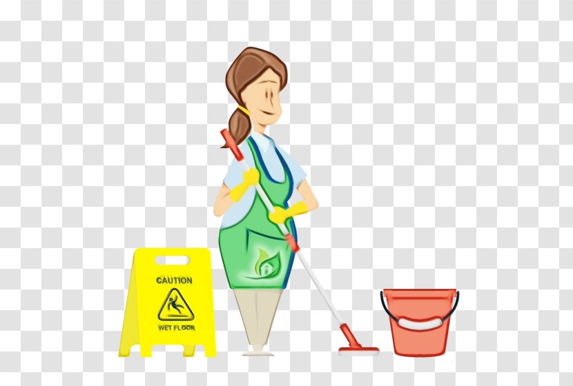 Watercolor Cartoon - Cnki - Charwoman Cleanliness Transparent PNG