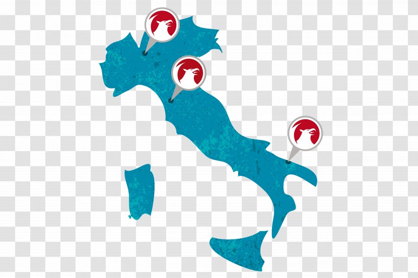 Italy Map. Vector Graphics Image Hotel Illustration - Fish - Blue Themed Transparent PNG