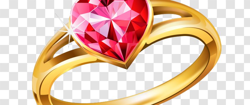 Ring Gold Jewellery Clip Art - Heart Transparent PNG