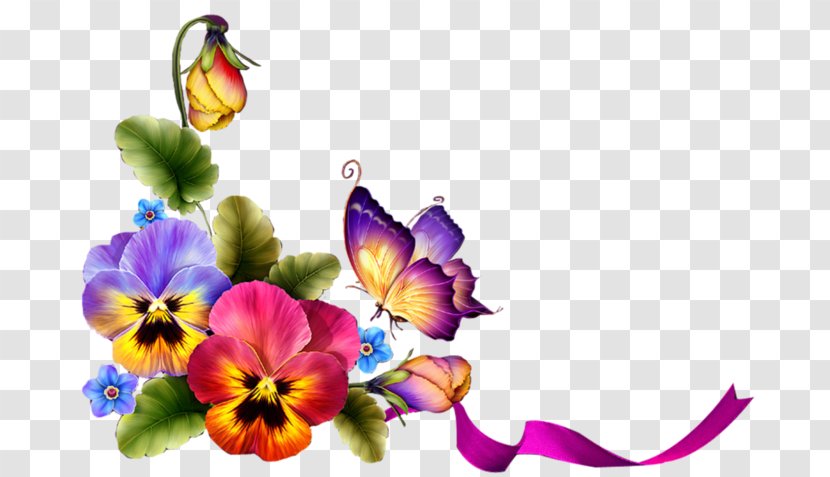Butterfly Picture Frames Flower Clip Art - Viola Transparent PNG