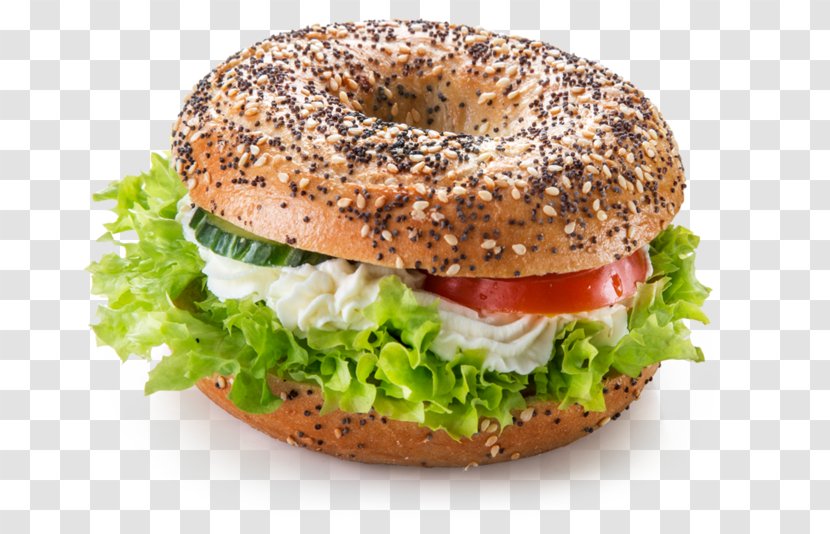 Bagel Hamburger Breakfast Sandwich Fast Food Muffin Transparent PNG
