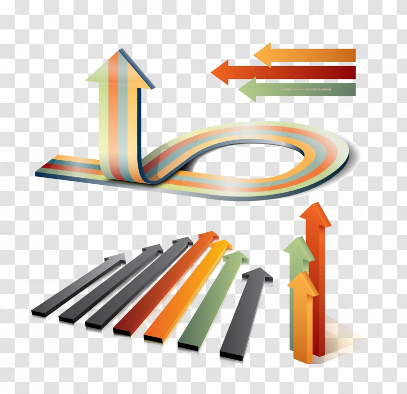 Arrow Euclidean Vector Clip Art - Dimension - Curved Arrows Ppt Chart Transparent PNG