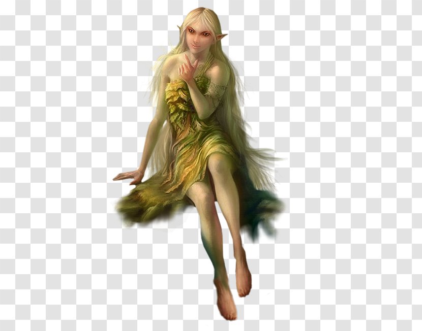 Fairy Long Hair Drawing Figurine Elf Transparent PNG