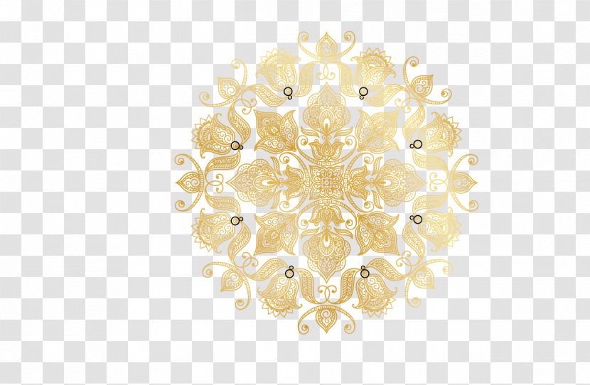 Symmetry Yellow Pattern - Rose Patterns Painting Transparent PNG