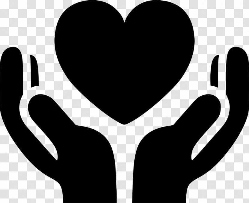 Hand Heart Share Icon - Silhouette Transparent PNG