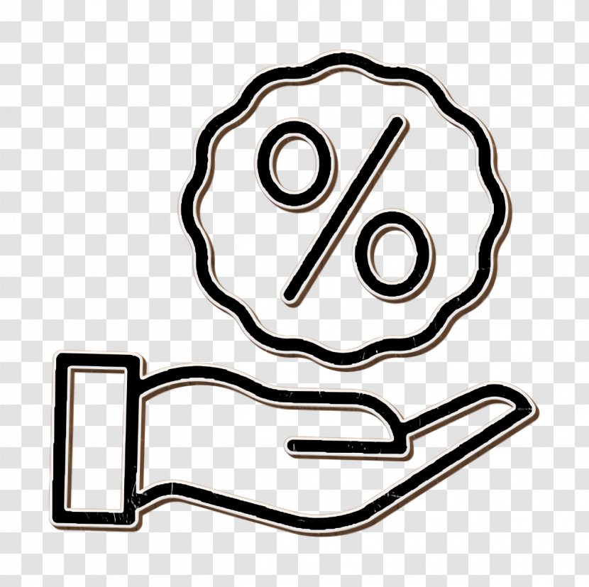 Ecommerce Icon Offer Sale - Line Art - Coloring Book Transparent PNG