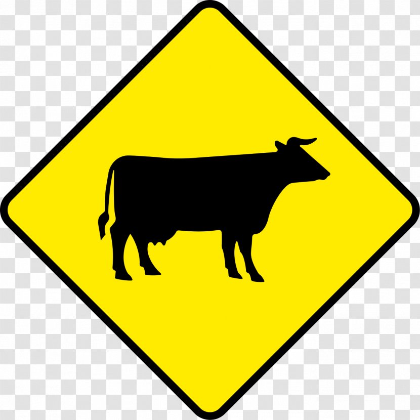 Cattle Traffic Sign Pedestrian Crossing Warning Road - Light - Irish Transparent PNG
