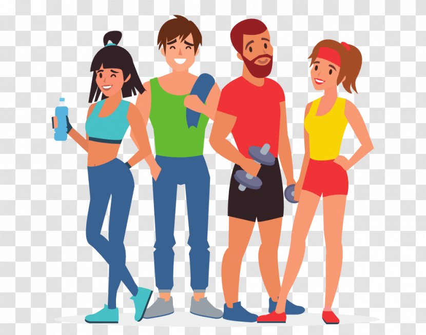 Vector Graphics Fitness Centre Exercise Personal Trainer Physical - Social Group - Person Training Transparent PNG