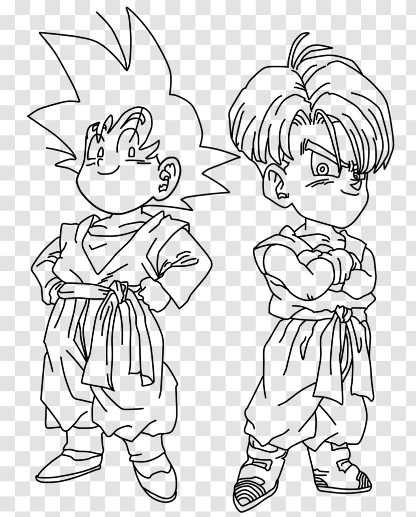 Gotenks Trunks Line Art Goku Transparent PNG