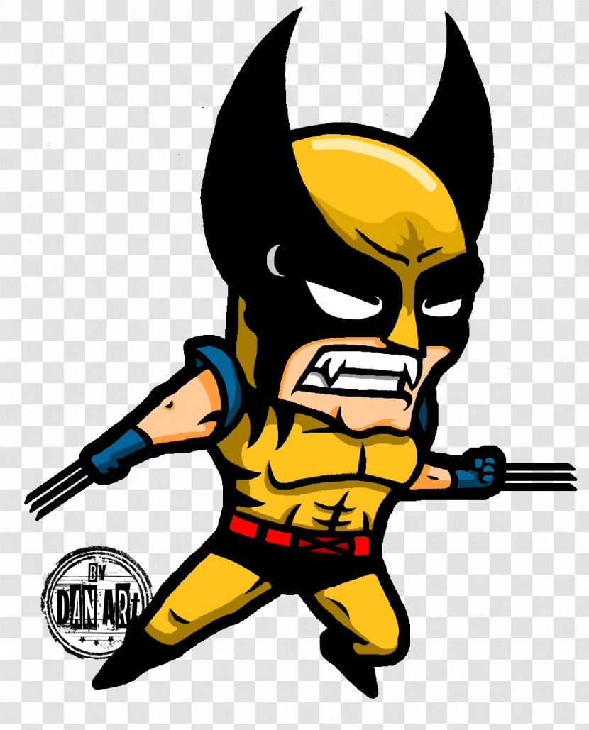 Wolverine Clip Art Superhero Caricature Drawing - Digital Illustration Transparent PNG