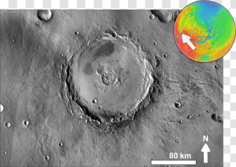 Fesenkov Impact Crater Mars Cratera Lunae Palus Quadrangle - Moon Transparent PNG