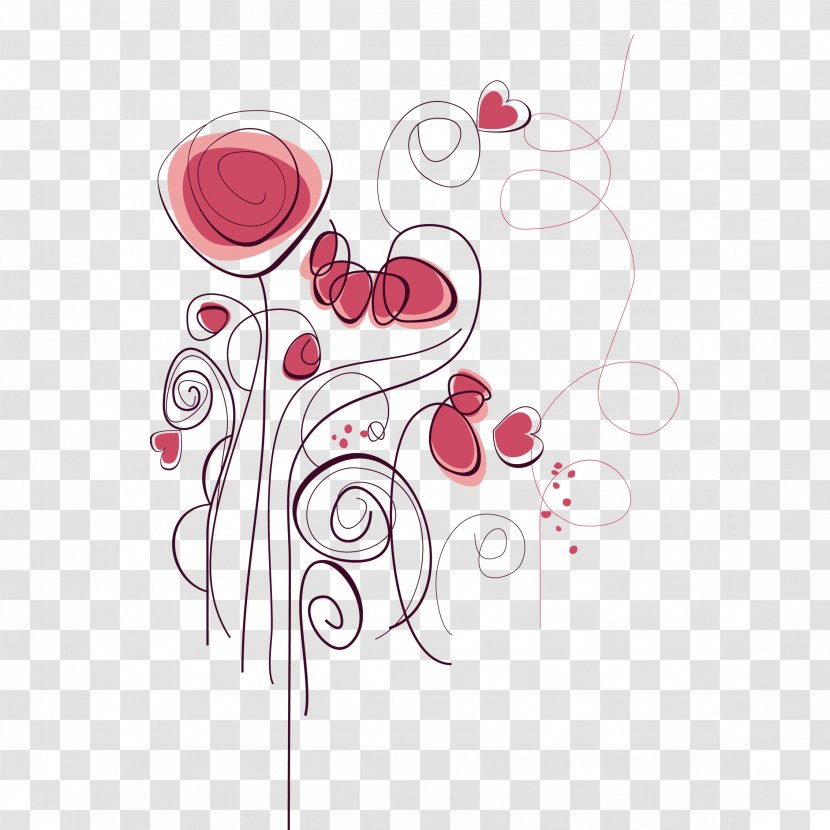 Flower Euclidean Vector - Silhouette - Fashion Creative Hand-painted Flowers Transparent PNG