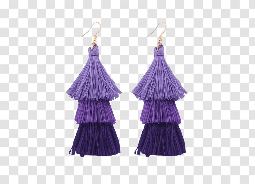 Earring Jewellery Tassel Fringe Necklace - Purple Dress Shoes For Women Cheap Transparent PNG