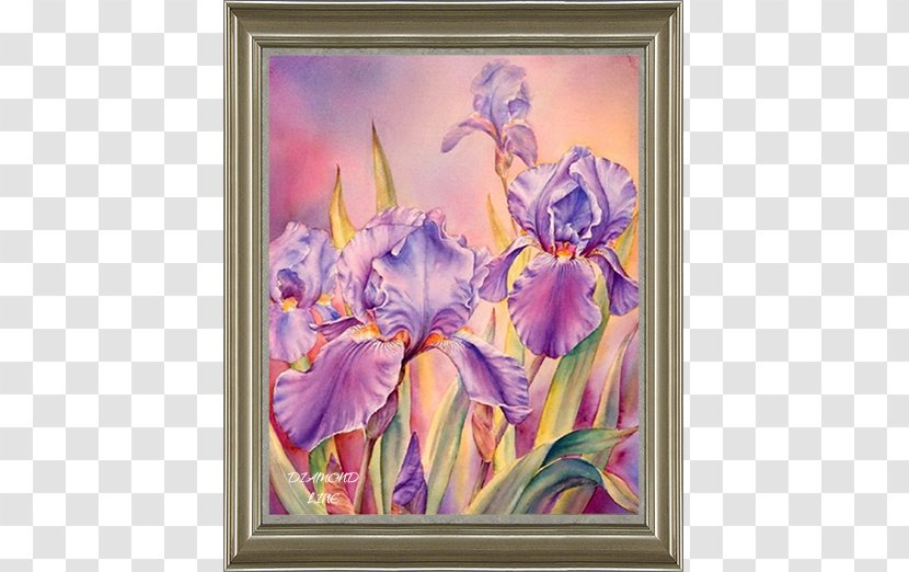 Irises Watercolor Painting Oil Art - Violet Transparent PNG