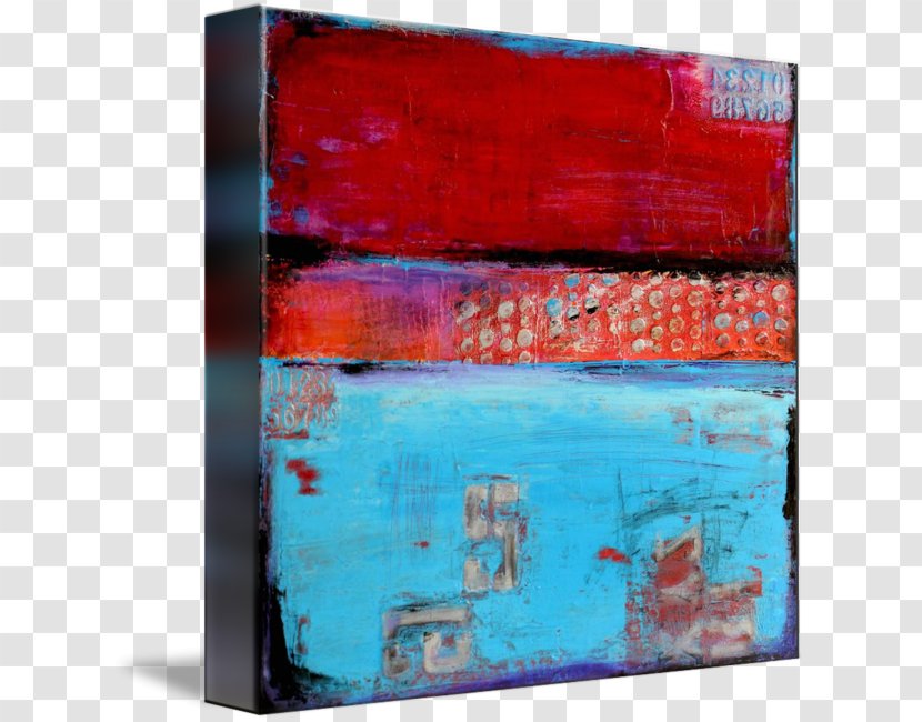Acrylic Paint Gallery Wrap Modern Art Canvas - Turquoise - Circus Watercolor Transparent PNG