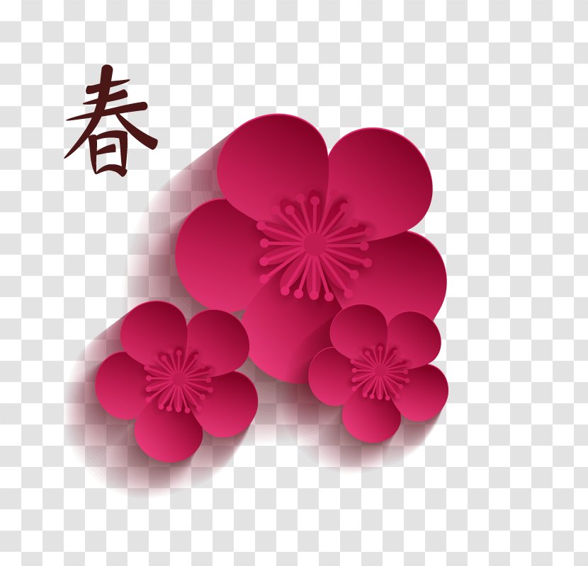 Cherry Blossom Euclidean Vector - Pink Transparent PNG