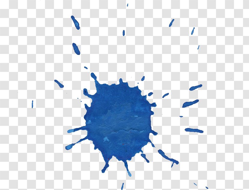 Blue Splash Watercolor Painting Ink Transparent PNG