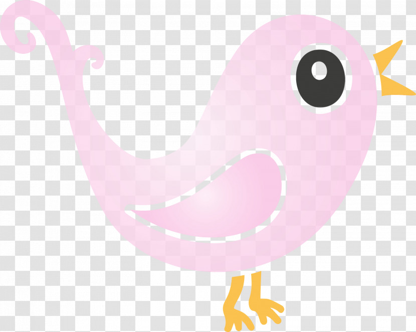 Pink Cartoon Bird Beak Water Bird Transparent PNG