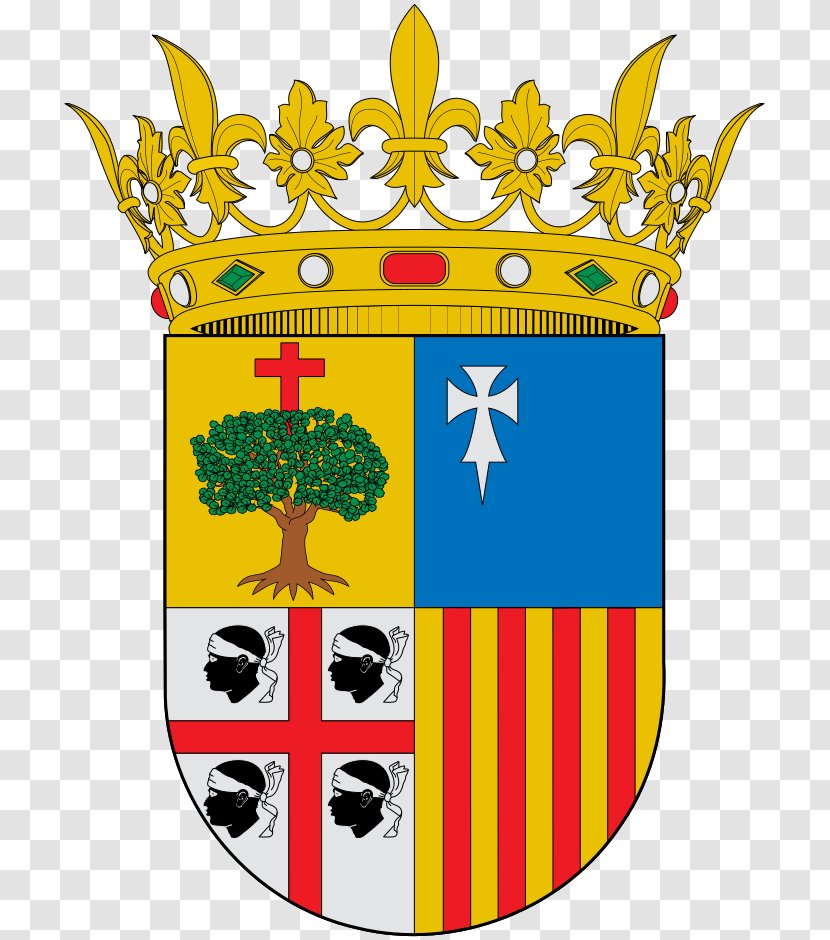 Province Of Zaragoza Crown Aragon Kingdom Coat Arms - Moors - Aragonese Wikipedia Transparent PNG