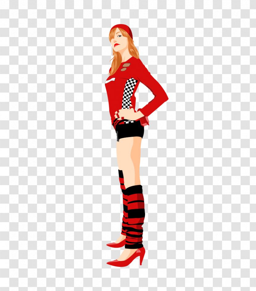 South Korea Cartoon Illustration - Red For Women Transparent PNG