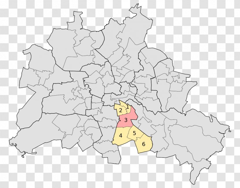 Mitte Spandau Alt-Treptow Map Wahlkreis Treptow-Köpenick 1 - Area Transparent PNG