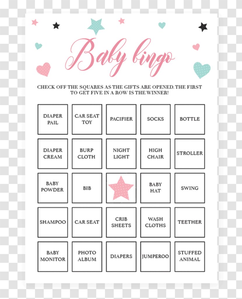 Baby Shower Bingo Card Game Playing - Basket - Gold Sprinkle Transparent PNG