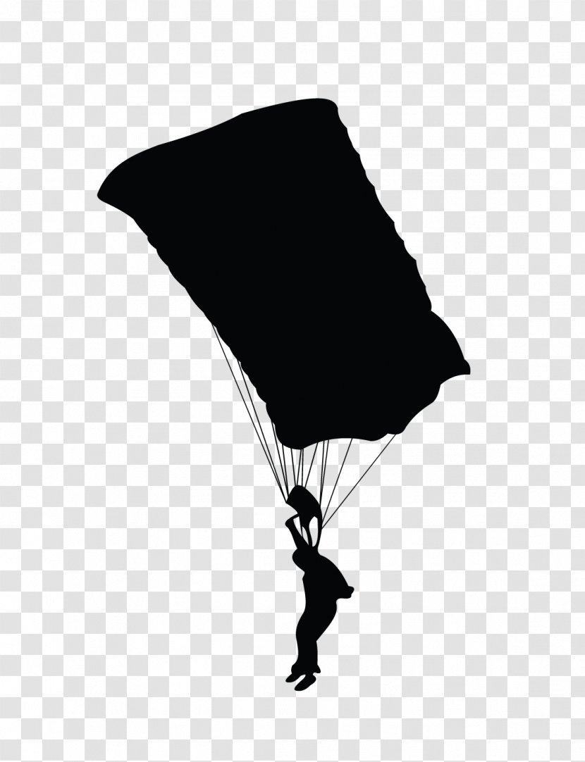 Parachute Parachuting Silhouette - Product Design Transparent PNG