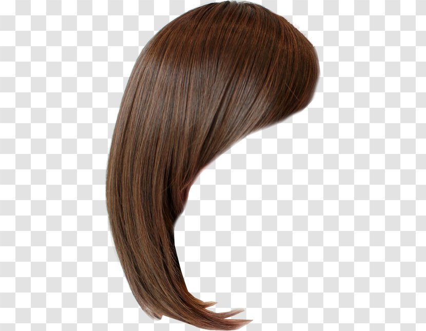 Hairstyle Wig Bangs Brown Hair - Layered Transparent PNG