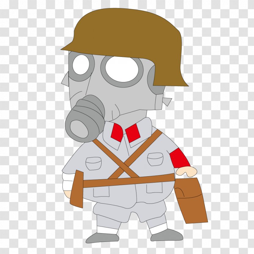 Long March Second Sino-Japanese War Eighth Route Army Soldier - Field - Vector Gas Mask Painted With The Transparent PNG
