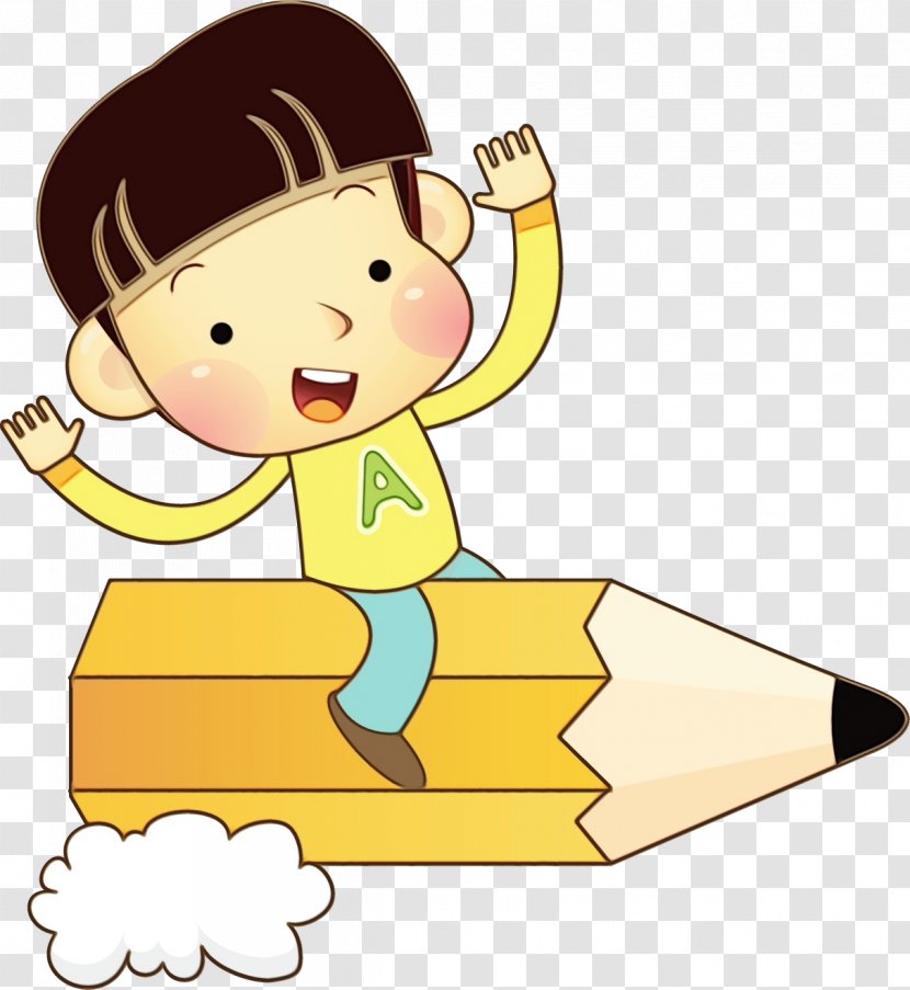 Cartoon Clip Art Child Reading Finger - Wet Ink Transparent PNG