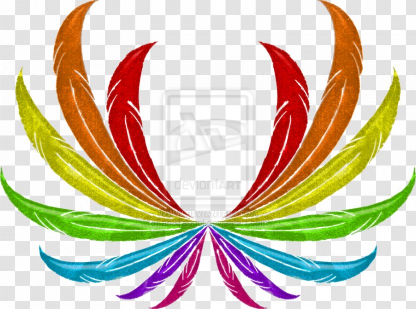 Wing Feather Rainbow Green - Symbol - Beautiful Transparent PNG