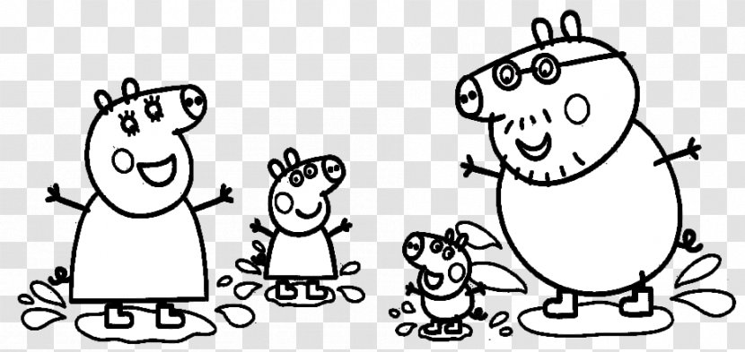 Daddy Pig Coloring Book Drawing - Flower - Peppa Granny And Grandpa Transparent PNG