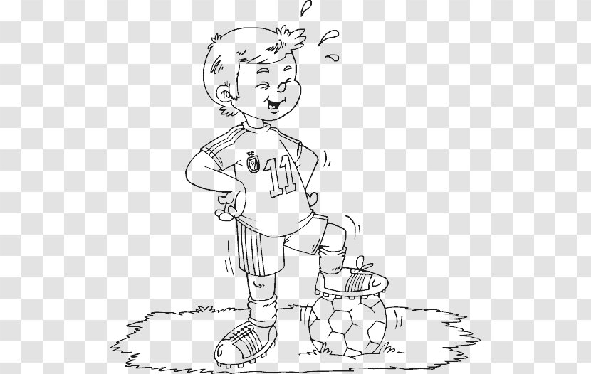 Coloring Book Football Child Boy - Flower - Standing? Transparent PNG