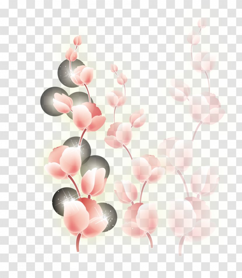 Flower Euclidean Vector Wallpaper - Peach - Floral Flowers Transparent PNG