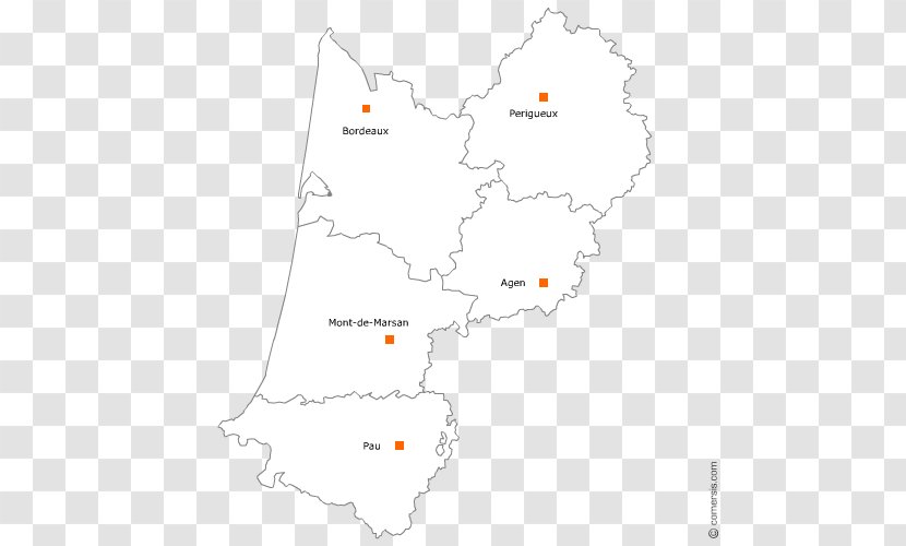 Map Aquitaine Ecoregion Tuberculosis Transparent PNG