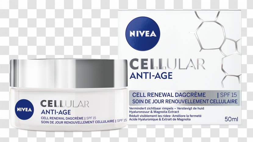 Cream NIVEA CELLular Anti-Age Cell Renewal Serum Skin Factor De Protección Solar - Care Center Transparent PNG