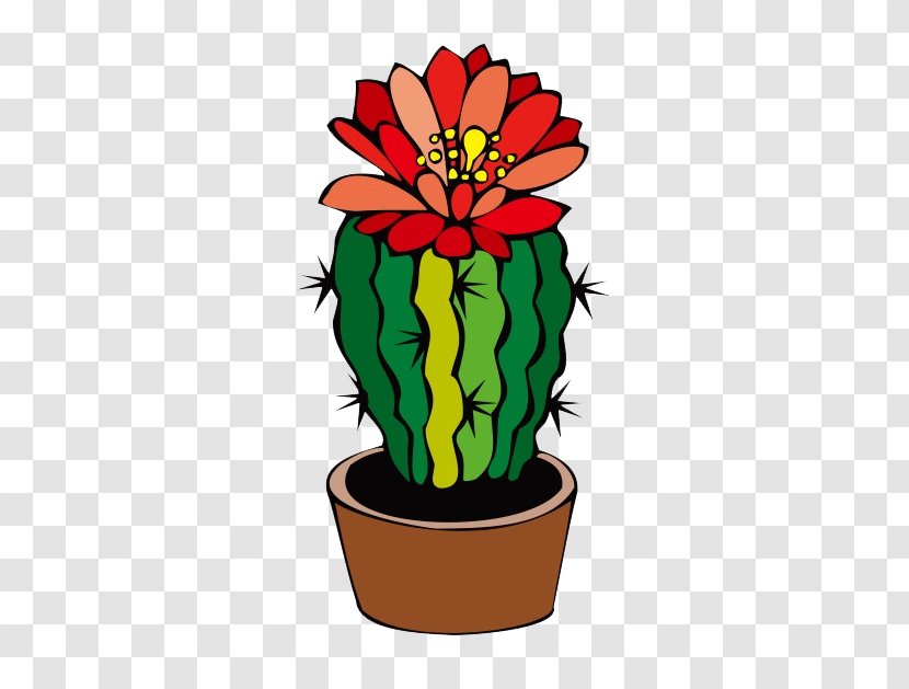 Cactaceae Barrel Cactus Flower Desert Clip Art - Flowering Transparent PNG