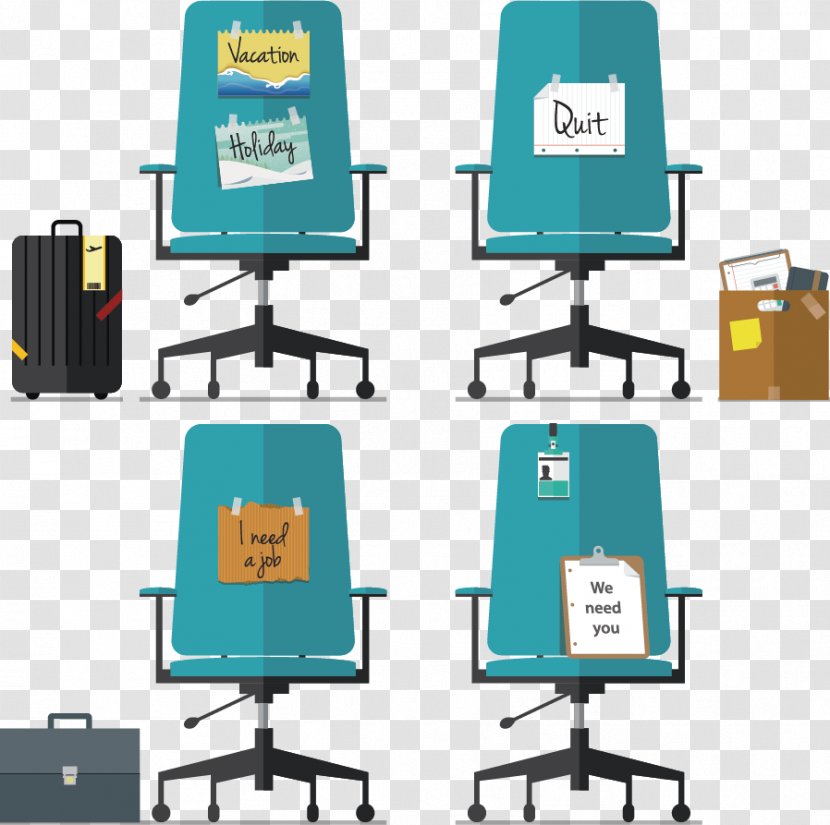 Office Chair Flat Design Apartment - Technology - Vector Transparent PNG