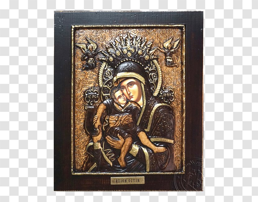 Axion Estin Eastern Orthodox Church Byzantine Empire Art Icon - Theotokos - Wood Carving Transparent PNG