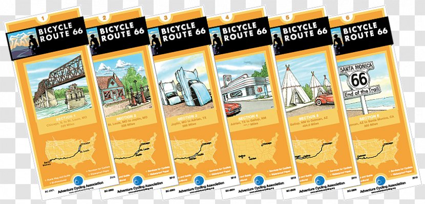 U.S. Route 66 Adventure Cycling Association Map Bicycle Transparent PNG