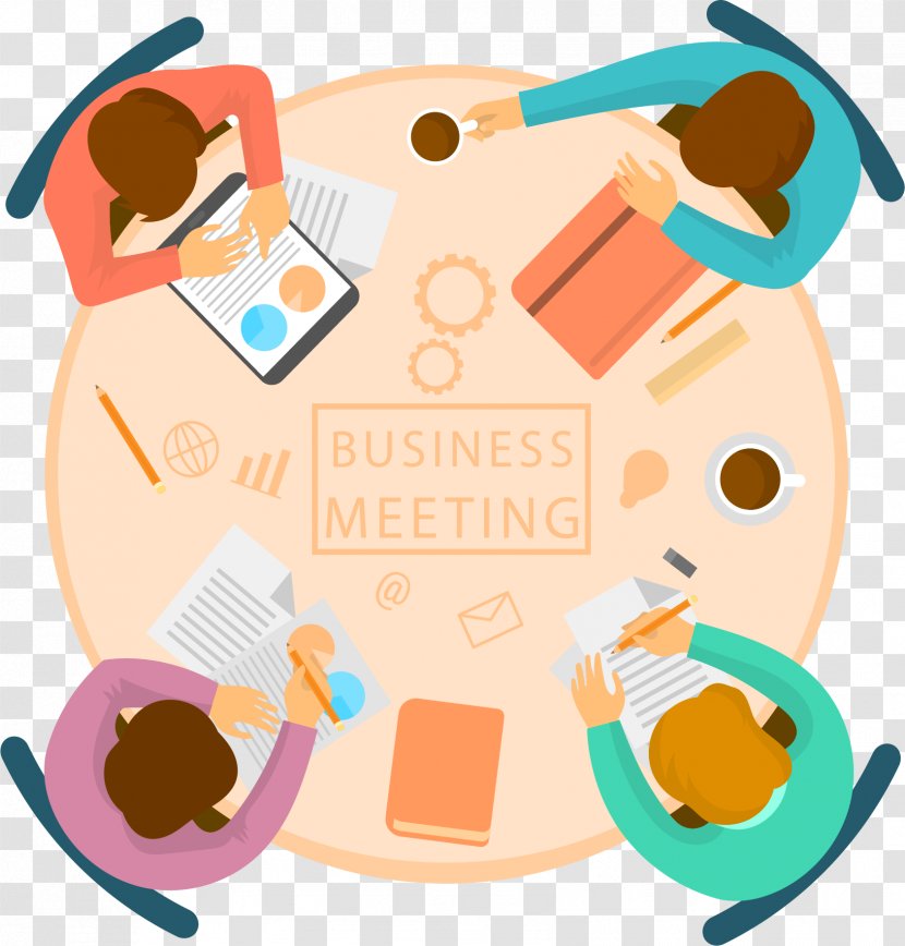 Meeting Round Table Clip Art - Four Business Transparent PNG