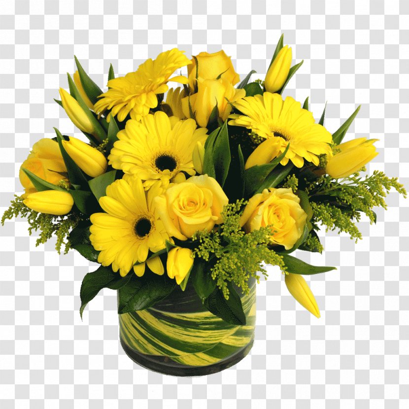 Floral Design Flower Bouquet Cut Flowers Floristry - Rose - Lemon Yellow Transparent PNG
