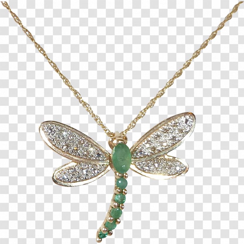 Jewellery Charms & Pendants Necklace Earring Emerald - Sterling Silver - Dragonfly Transparent PNG
