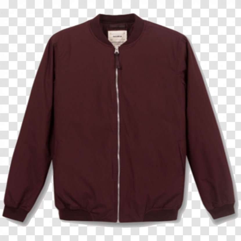 Flight Jacket Hoodie Maroon Coat - Sleeve Transparent PNG