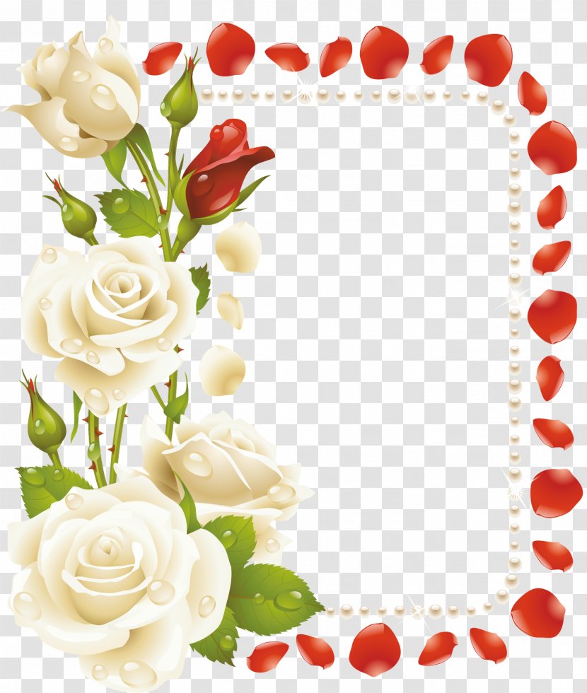 Garden Roses Picture Frames Floral Design Flower - Heart - Rose Transparent PNG