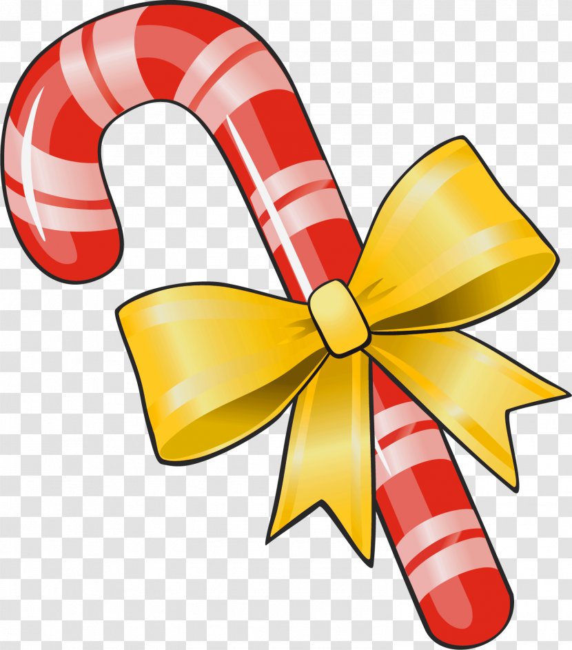 Candy Cane Lollipop Clip Art - Blog - Transparent Christmas With Yellow Bow Clipart Transparent PNG