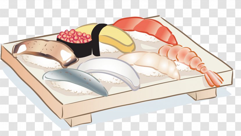 Sushi Onigiri Japanese Cuisine Bento Gimbap - Cartoon Rice Transparent PNG