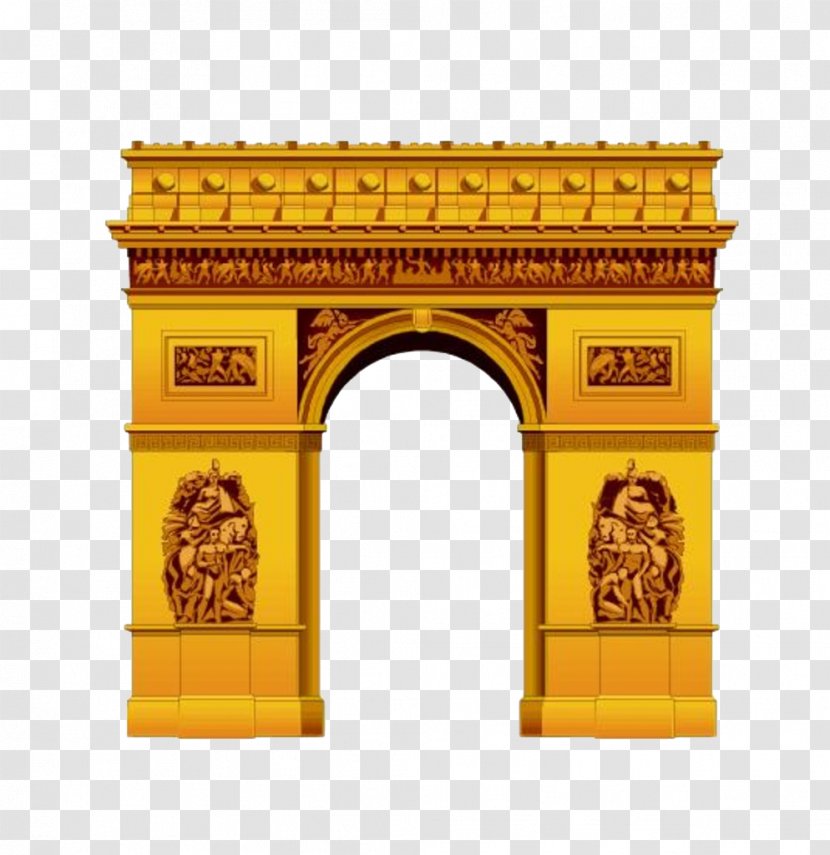 Arch Building - Yellow - Golden Door Transparent PNG