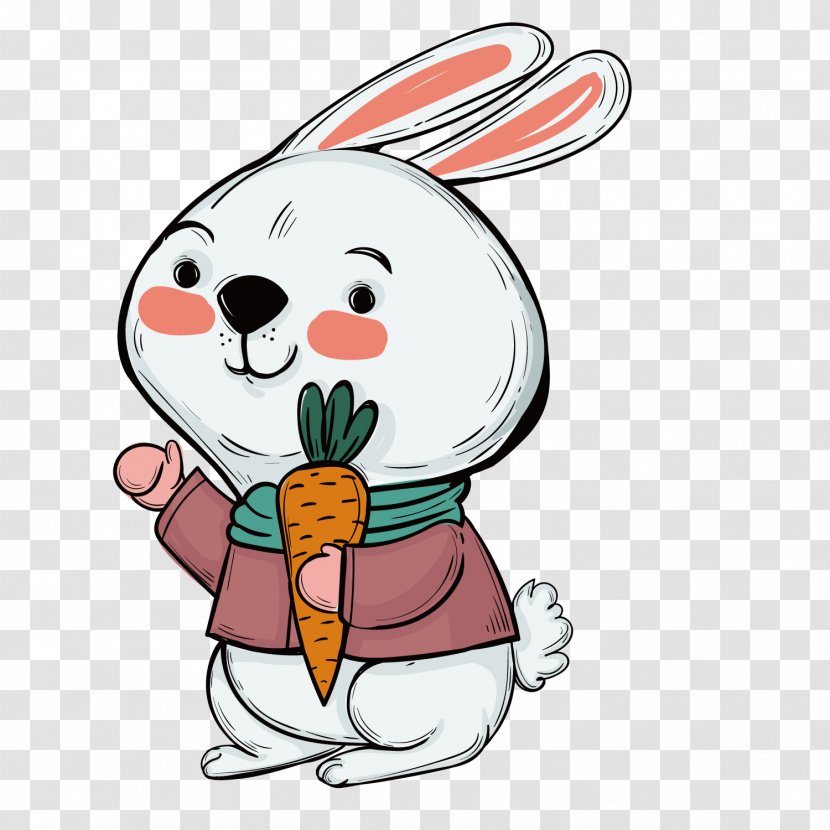Easter Bunny Rabbit Illustration - Vector Carrot Transparent PNG